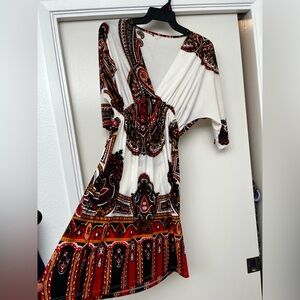 Bohemian Paisley Wrap Dress